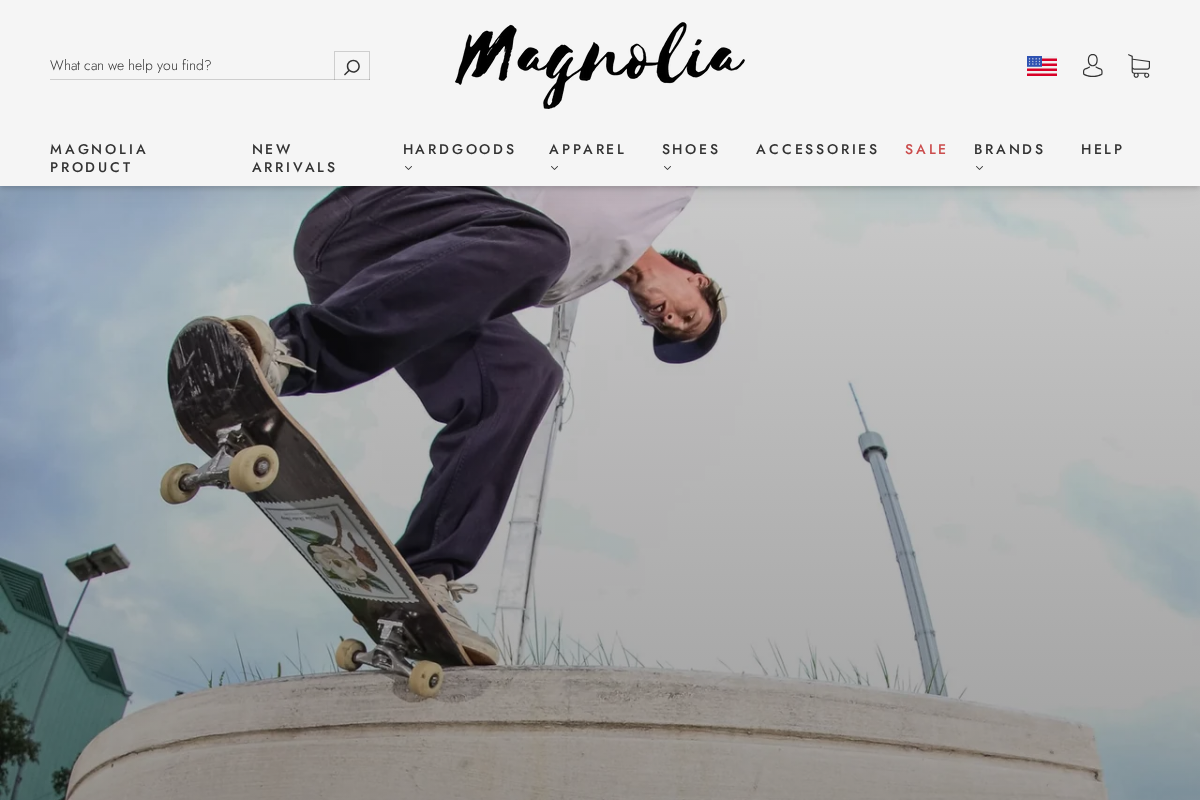 Magnolia Skate Shop homepage screenshot