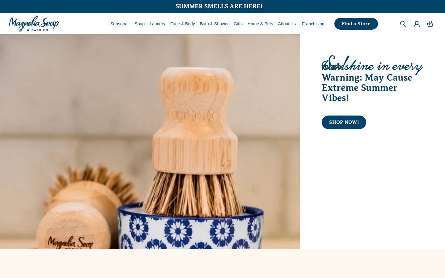 magnoliasoapandbath.com homepage screenshot