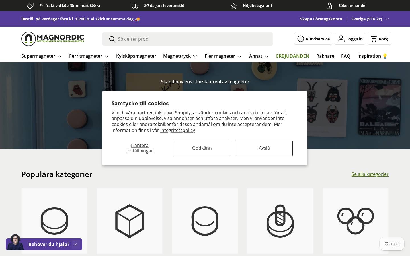 Magnordic.se homepage screenshot