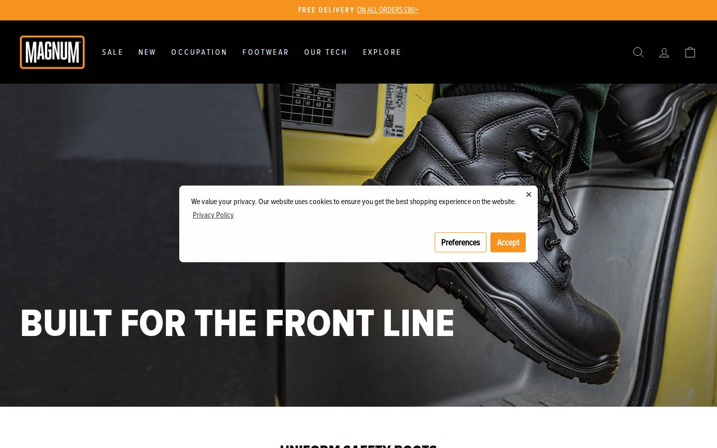 Magnumboots homepage screenshot