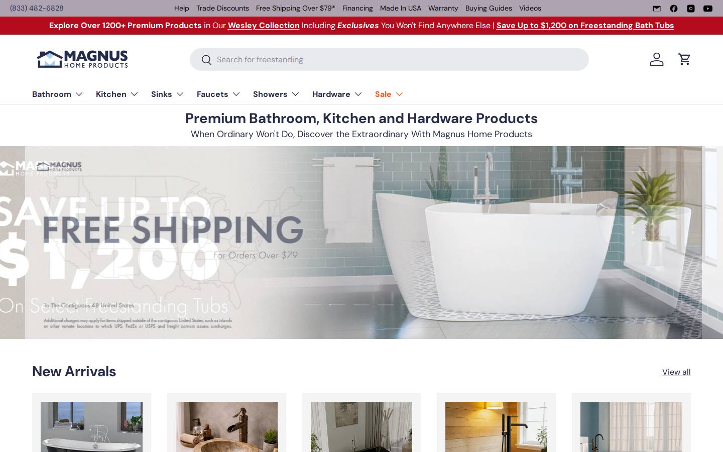 Magnus Home Products homepage screenshot