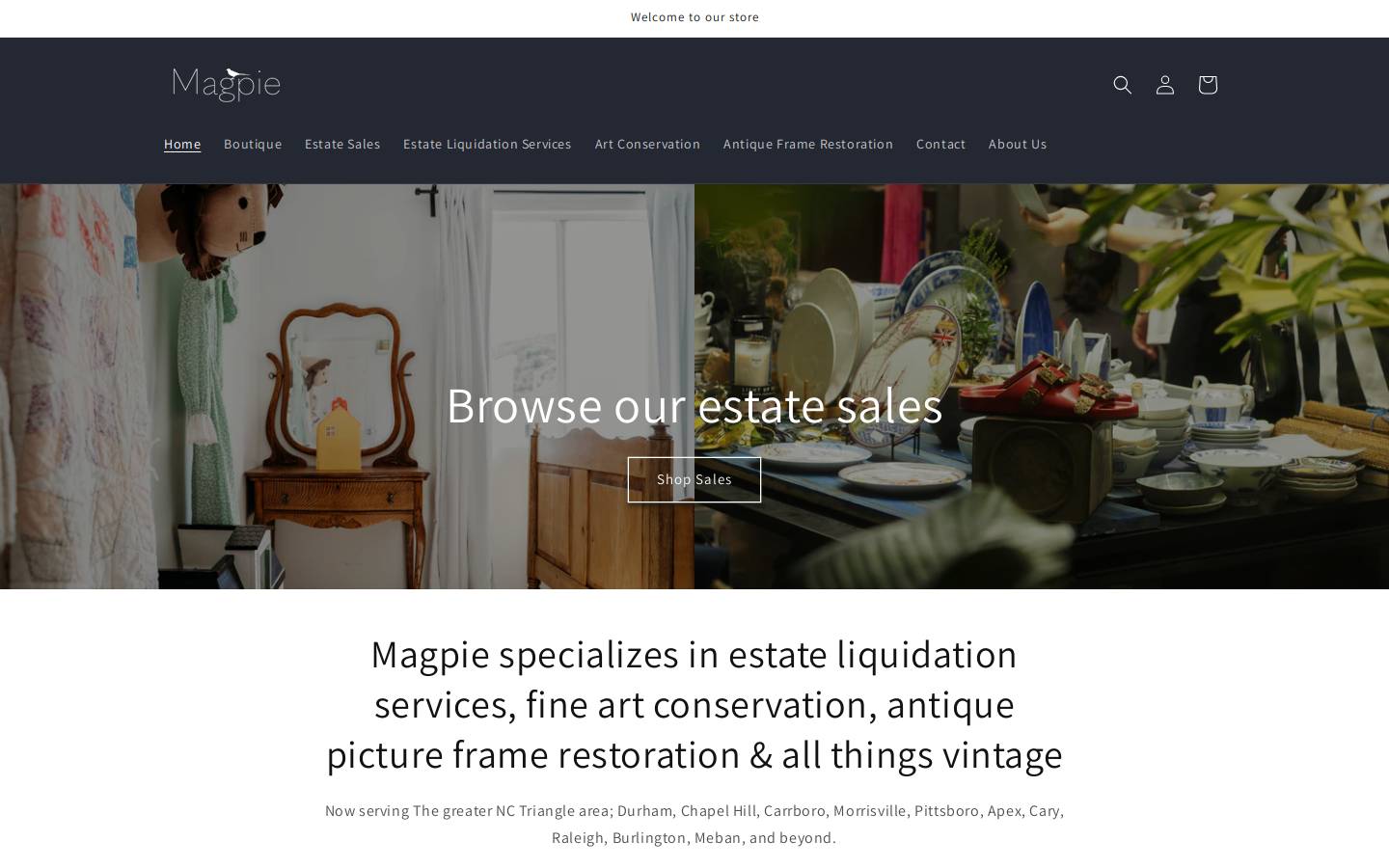 magpieboutique.com homepage screenshot