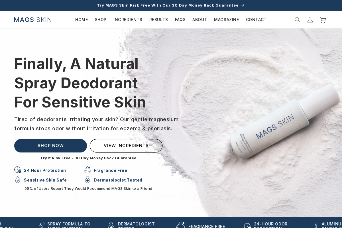 MAGS Skin homepage screenshot