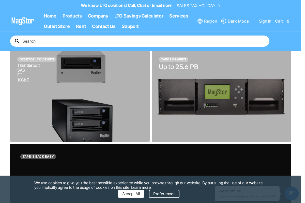 MagStor homepage screenshot