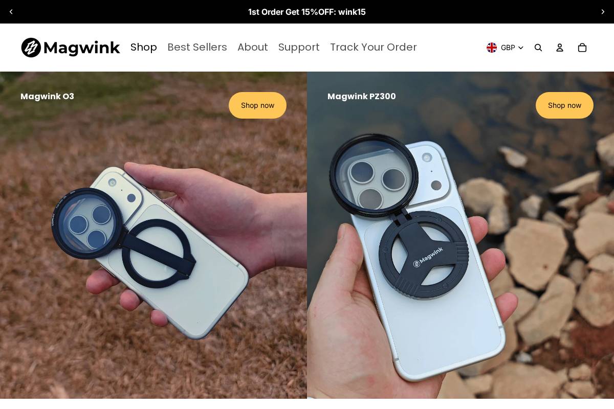 Magwink homepage screenshot