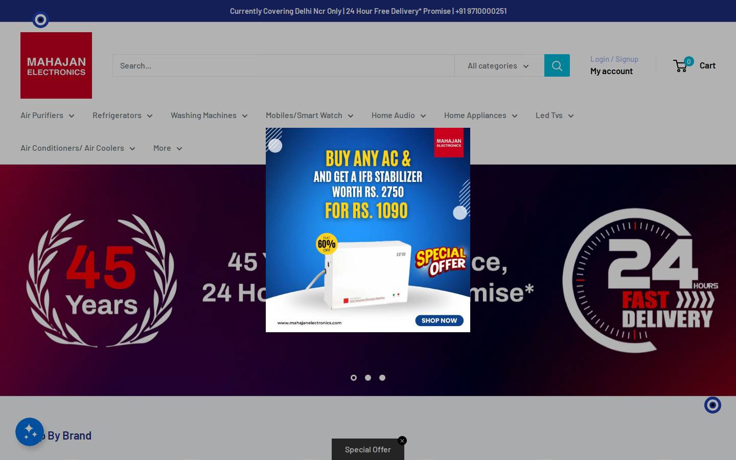 mahajanelectronics.com homepage screenshot