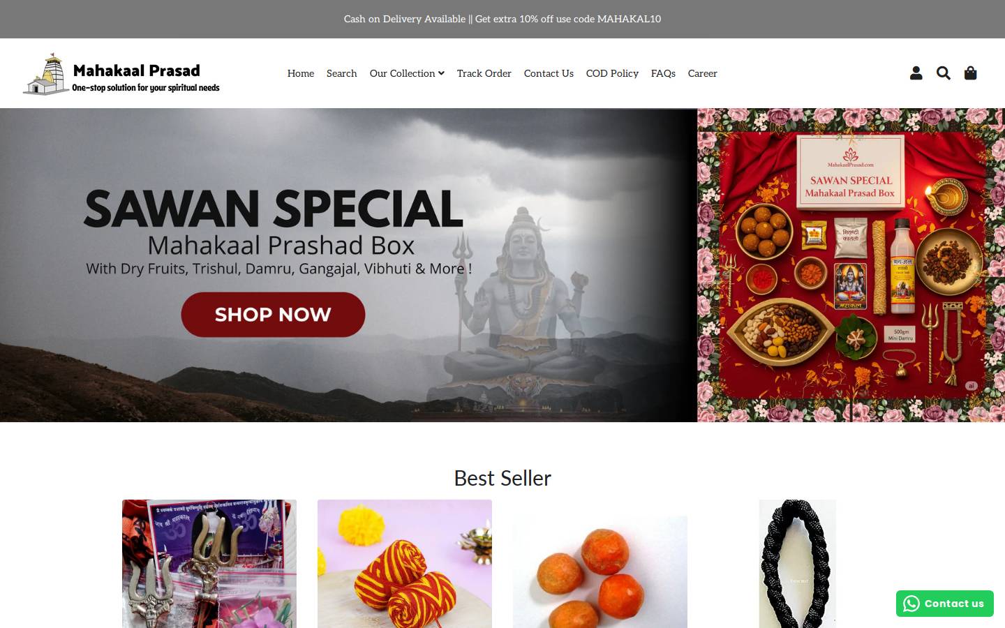 mahakaalprasad.com homepage screenshot