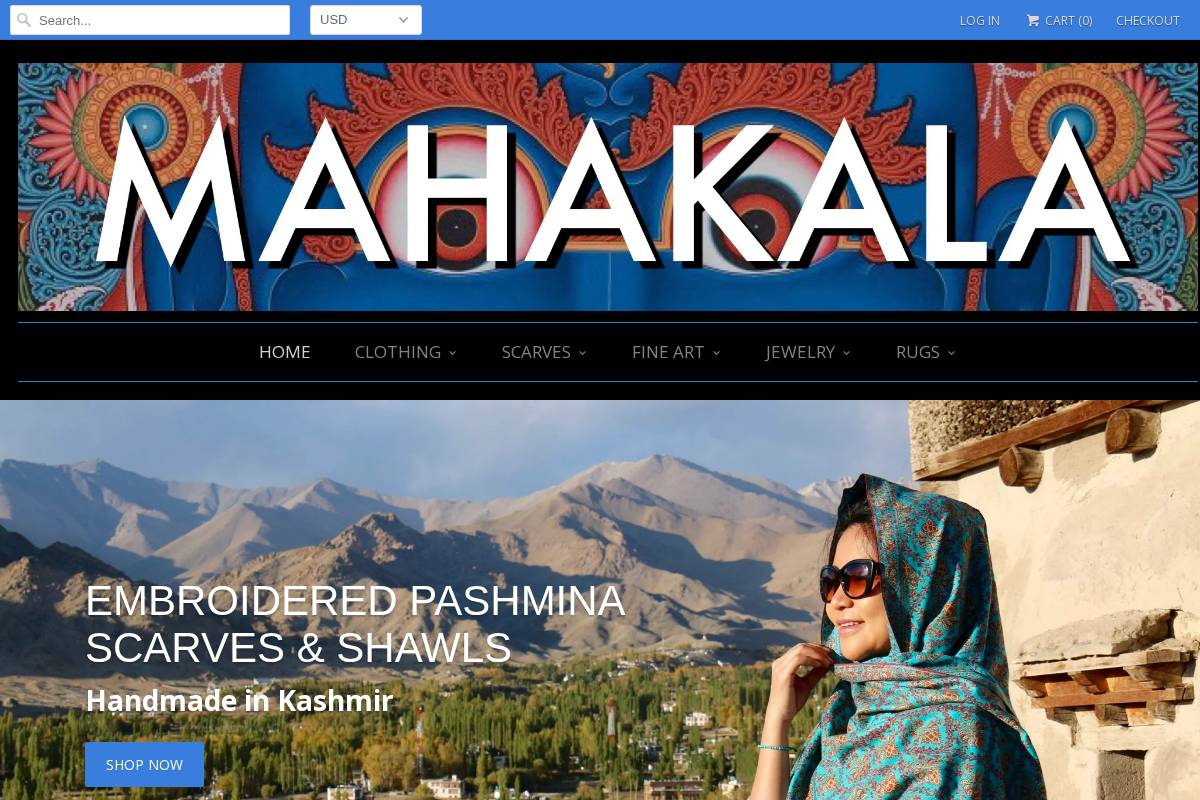 mahakalafinearts.com homepage screenshot