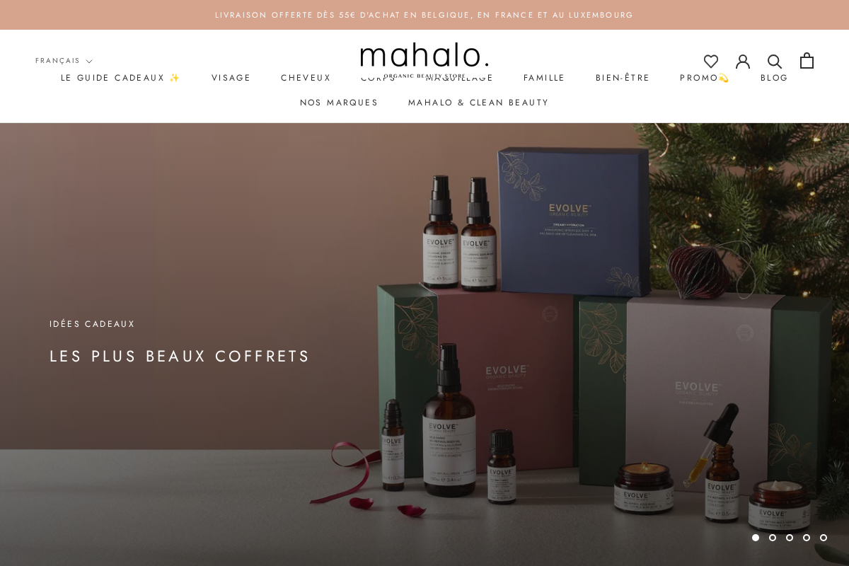Mahalo Beauty Store homepage screenshot