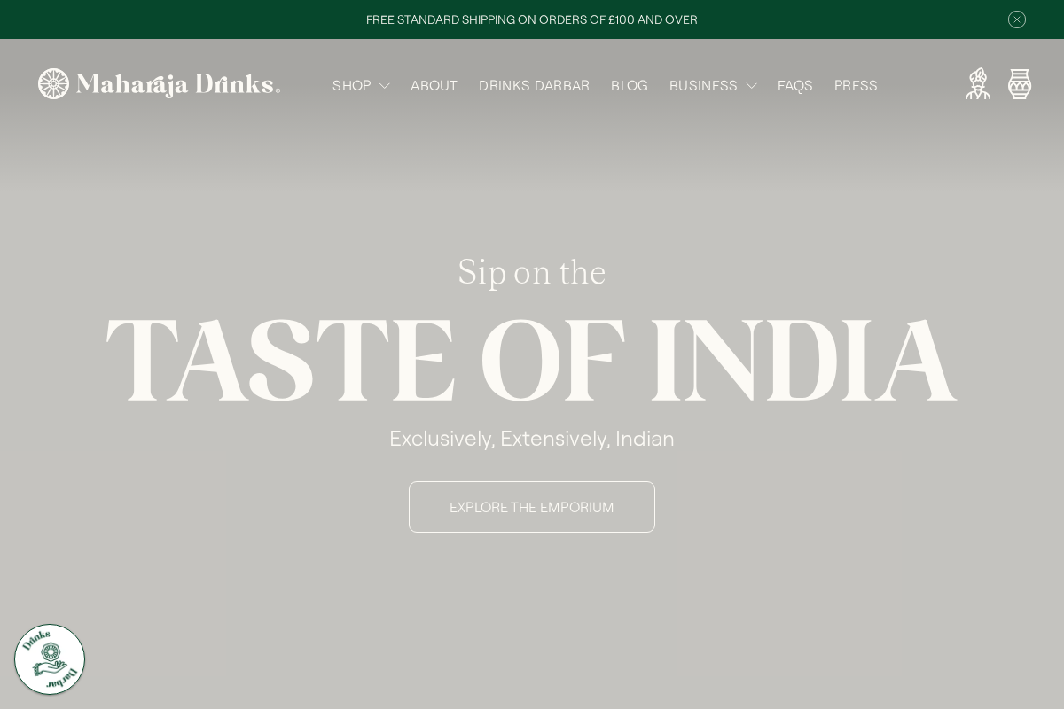 maharajadrinks.com homepage screenshot