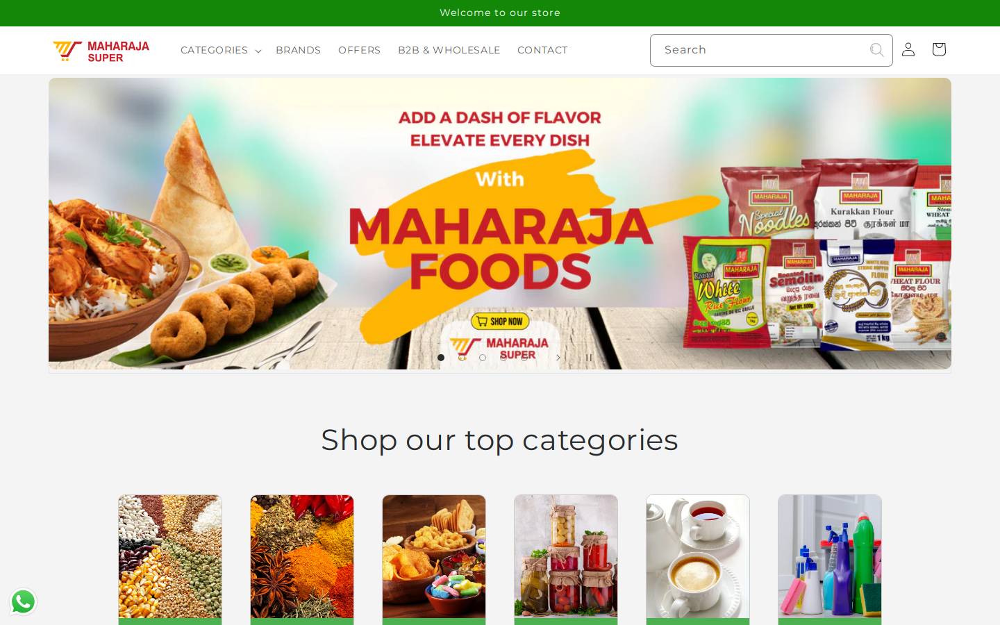 maharajasuper.com homepage screenshot