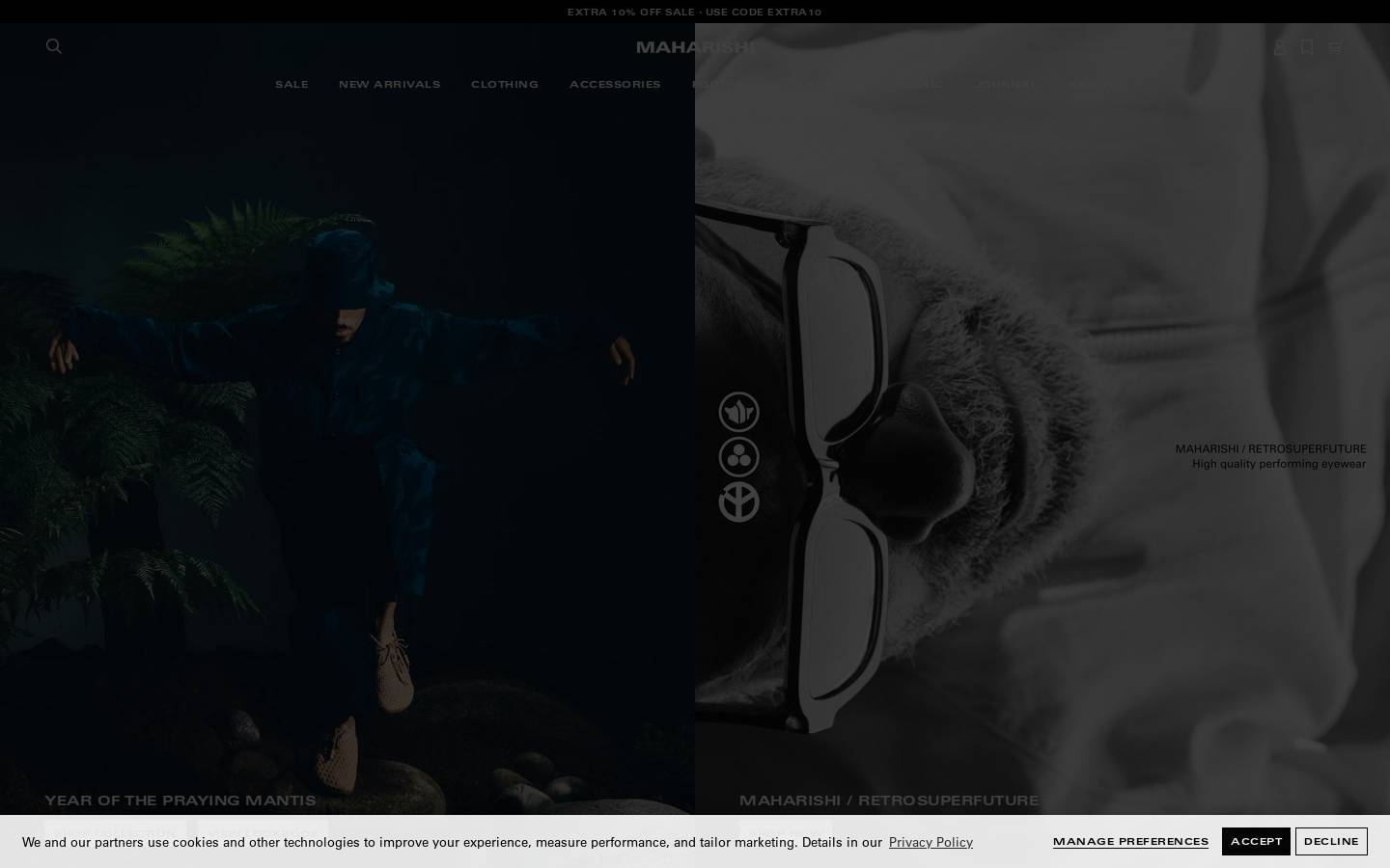 maharishi homepage screenshot