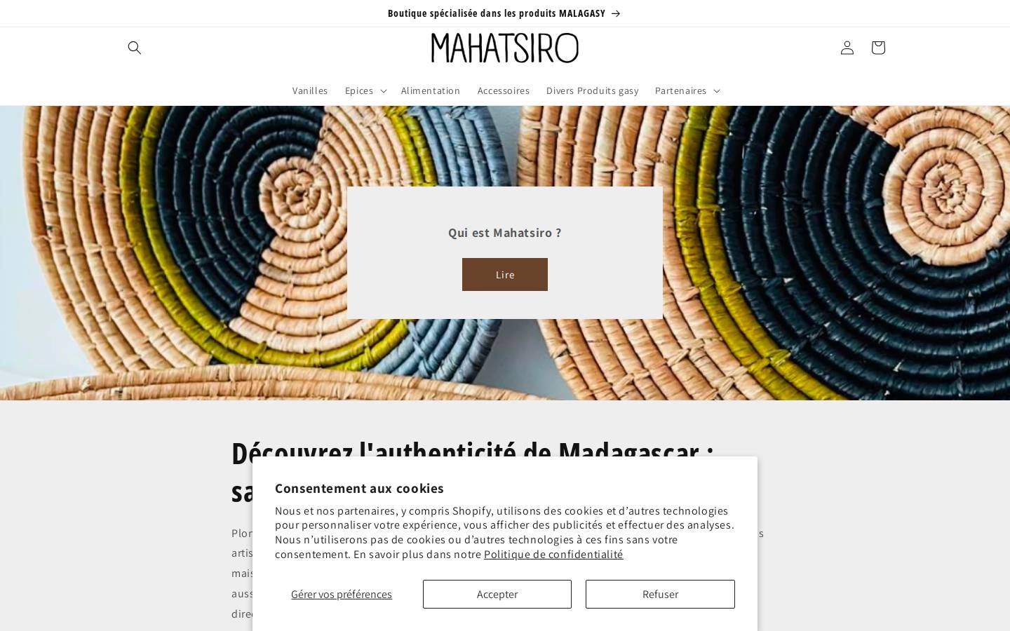 mahatsiro.com homepage screenshot