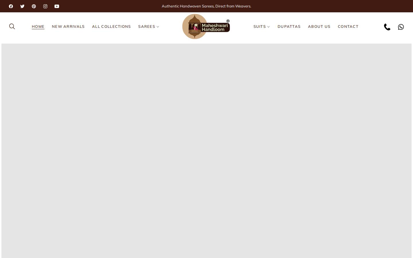 maheshwarihandloom.com homepage screenshot