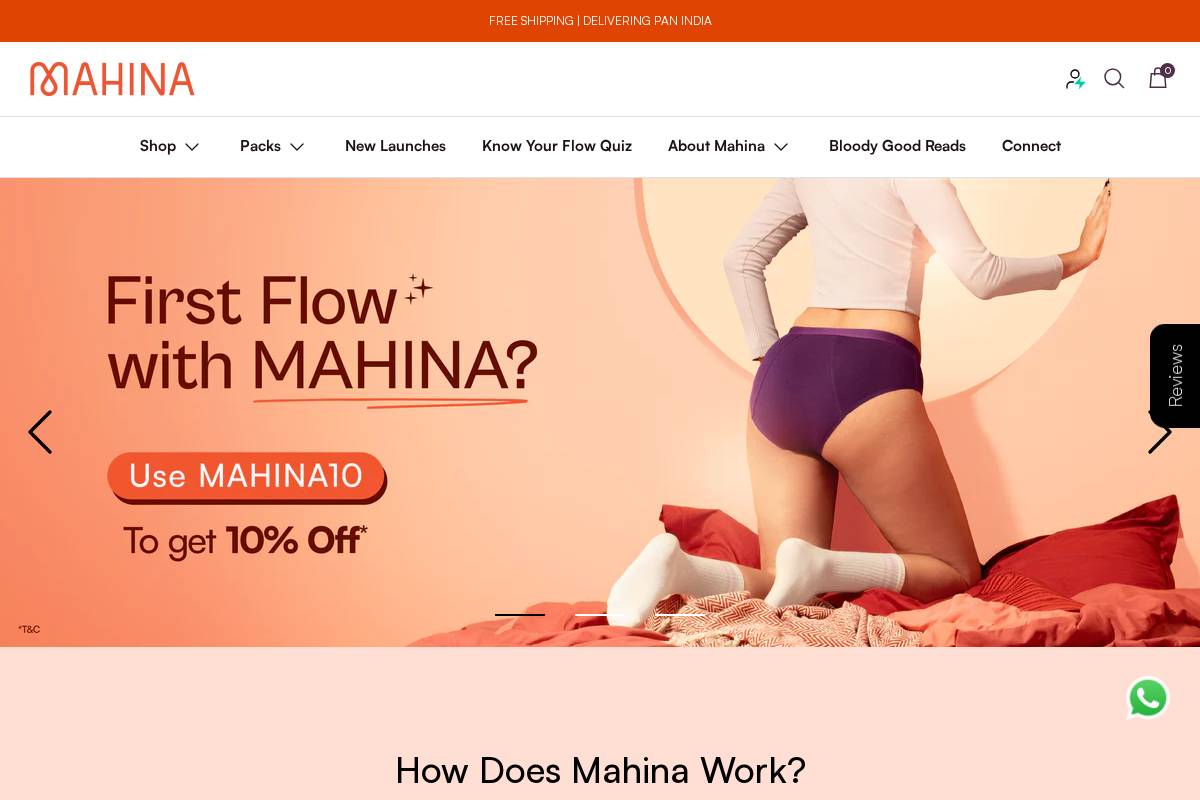 mahina.co homepage screenshot