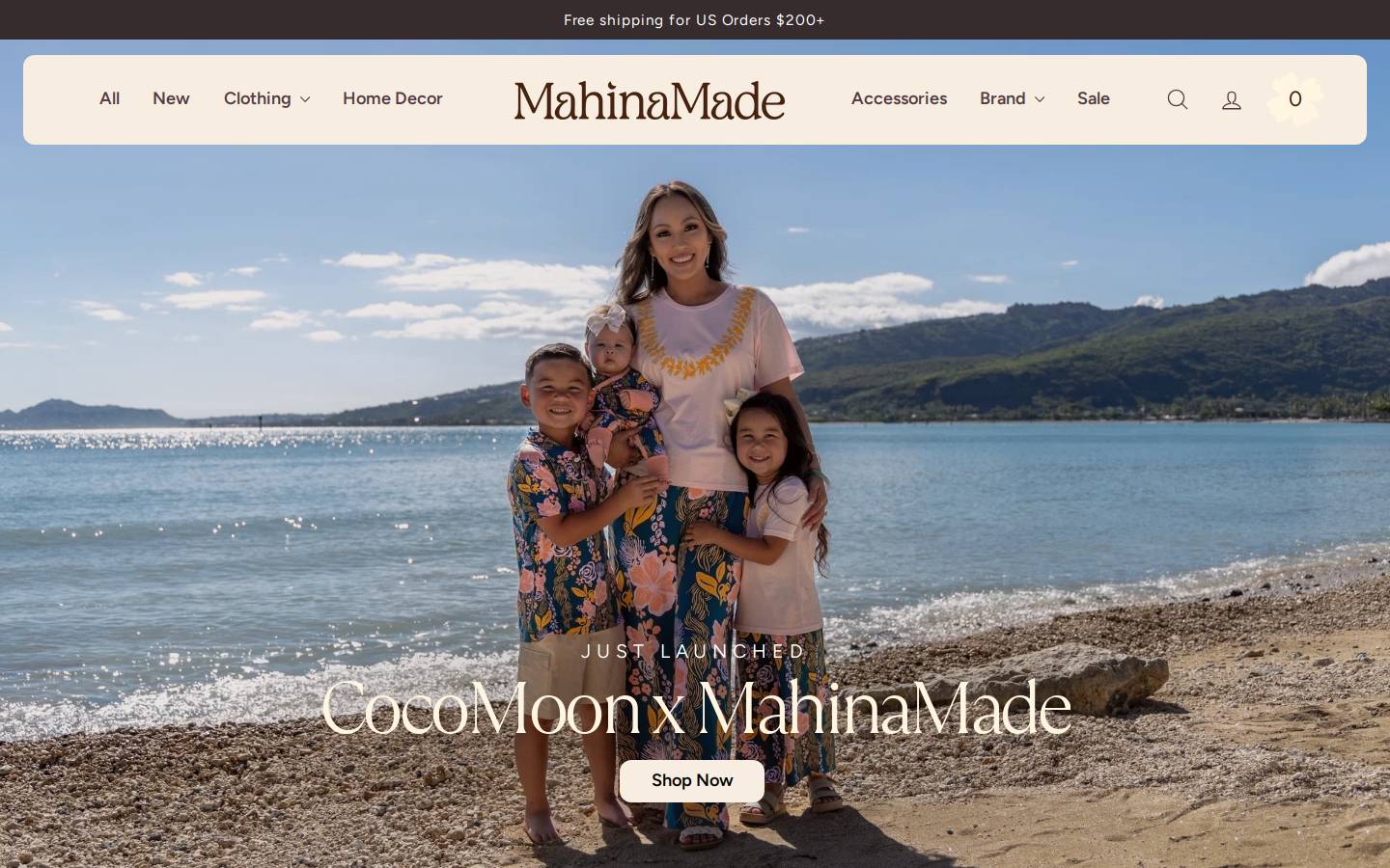 mahinamade.com homepage screenshot
