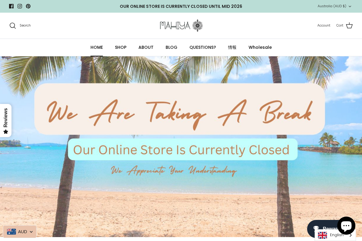 mahiya.com.au homepage screenshot