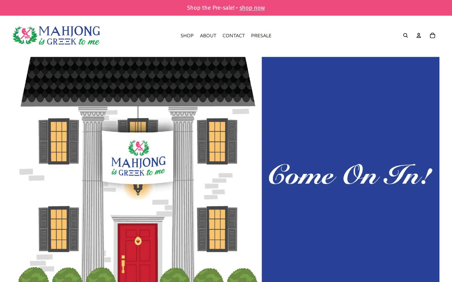 mahjongisgreektome.com homepage screenshot