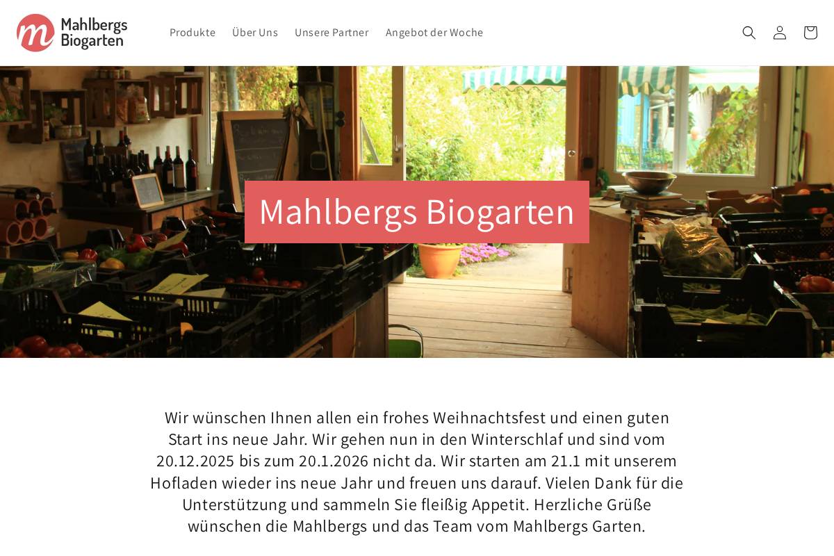 mahlbergs-biogarten.de homepage screenshot