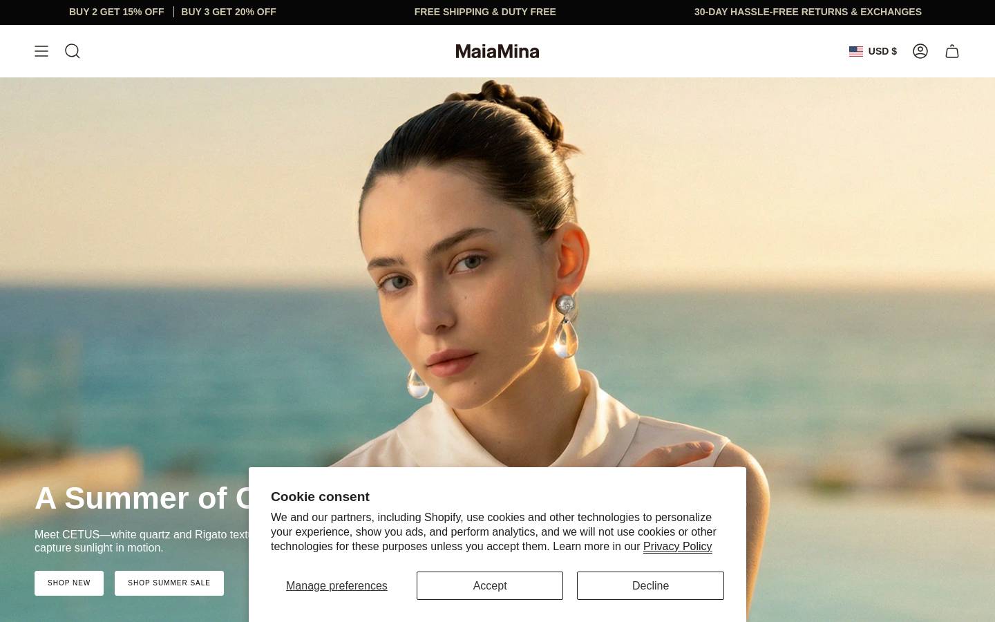 MaiaMina homepage screenshot