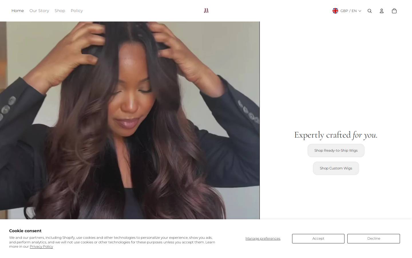maibespokehair.com homepage screenshot