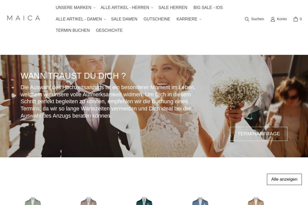 maica-modehaus.de homepage screenshot