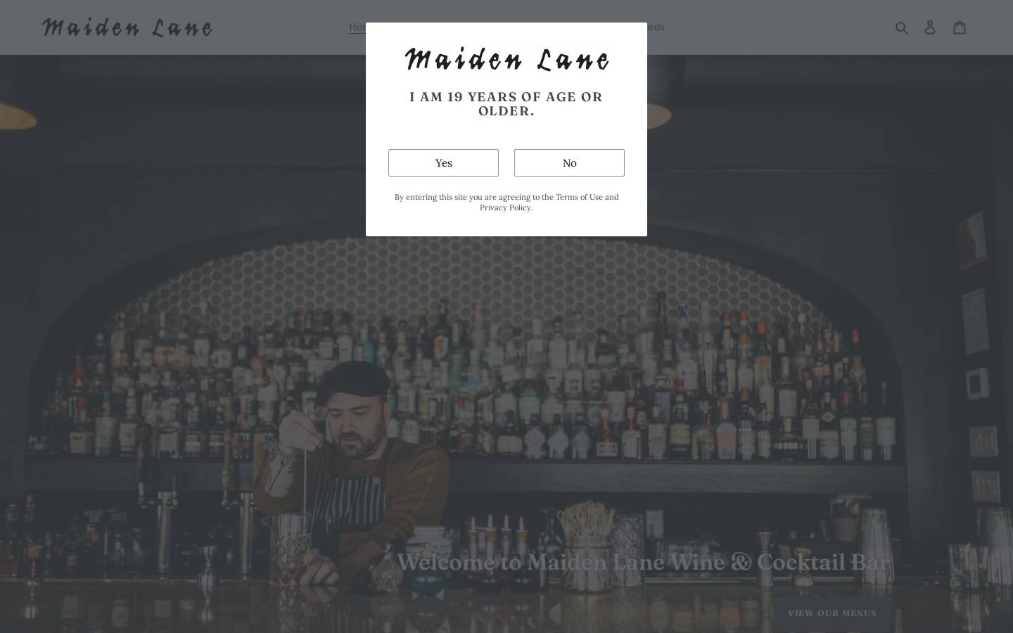maidenlanewindsor.com homepage screenshot