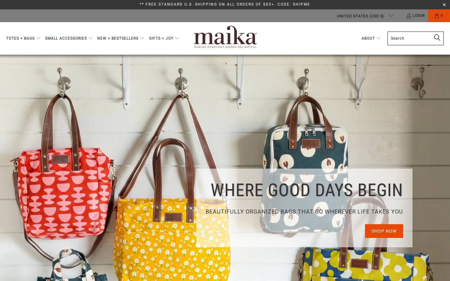 maikagoods.com homepage screenshot