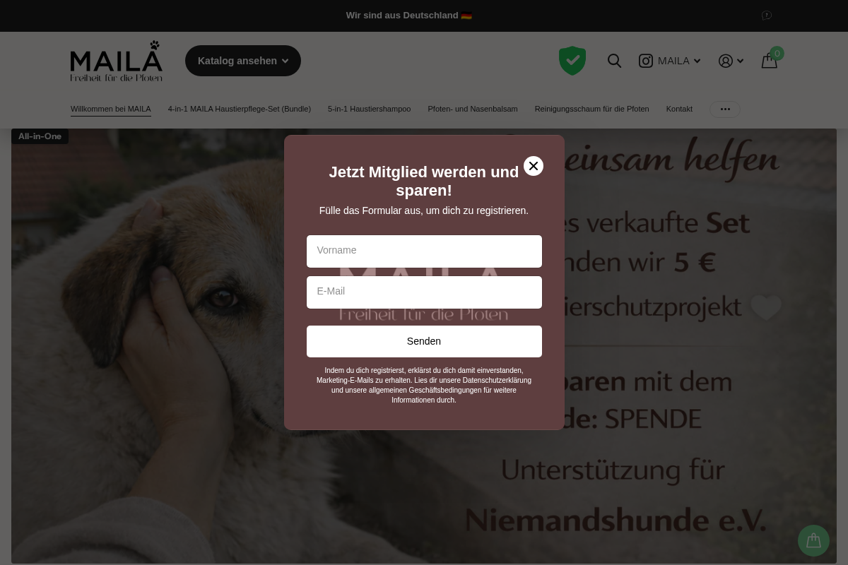 MAILA homepage screenshot