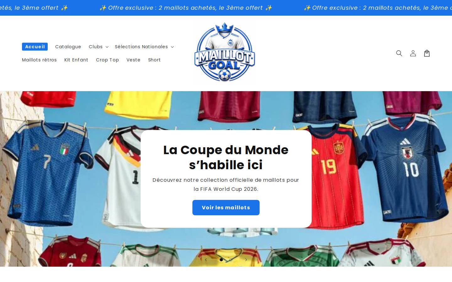 maillotgoal.com homepage screenshot