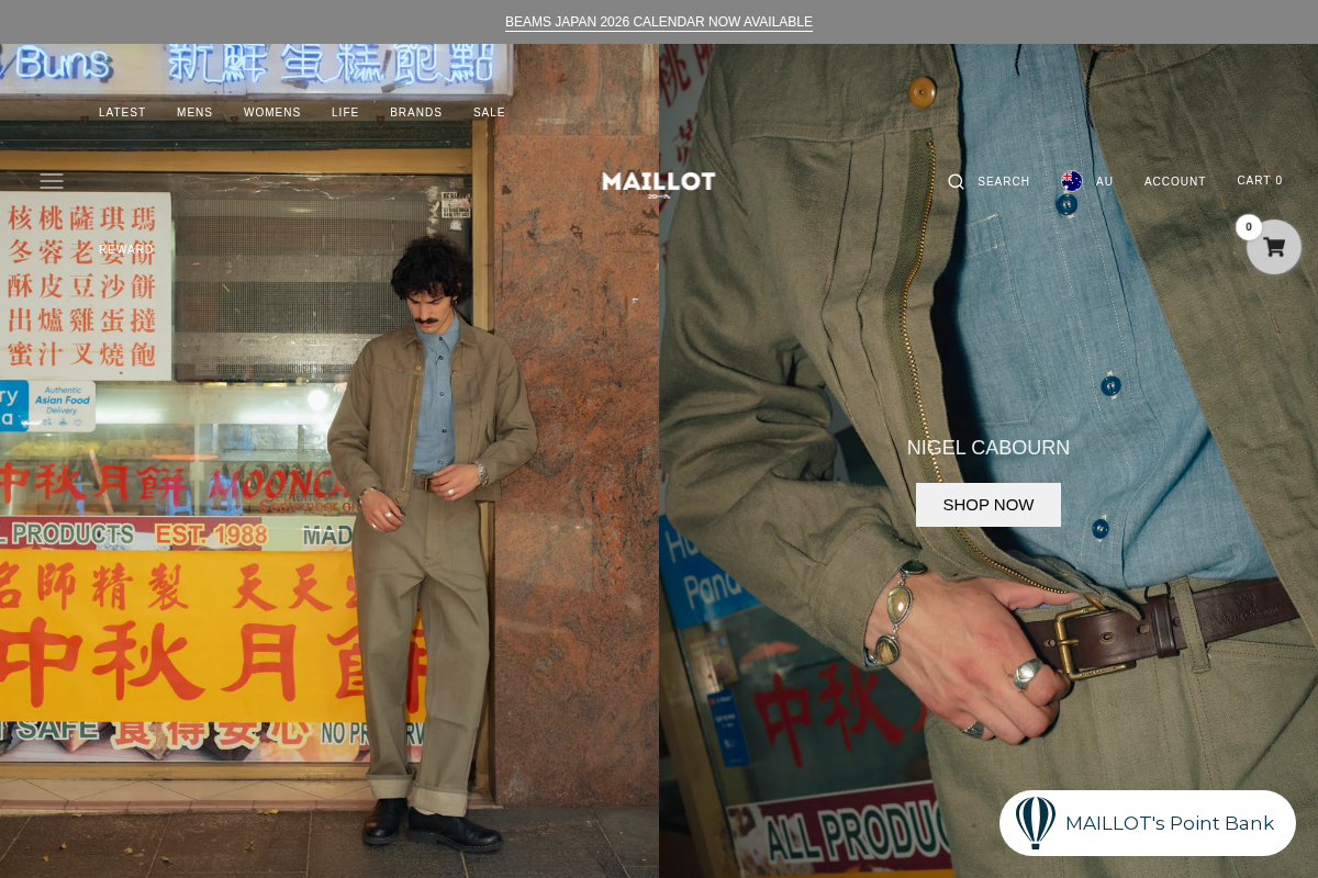 MAILLOT homepage screenshot