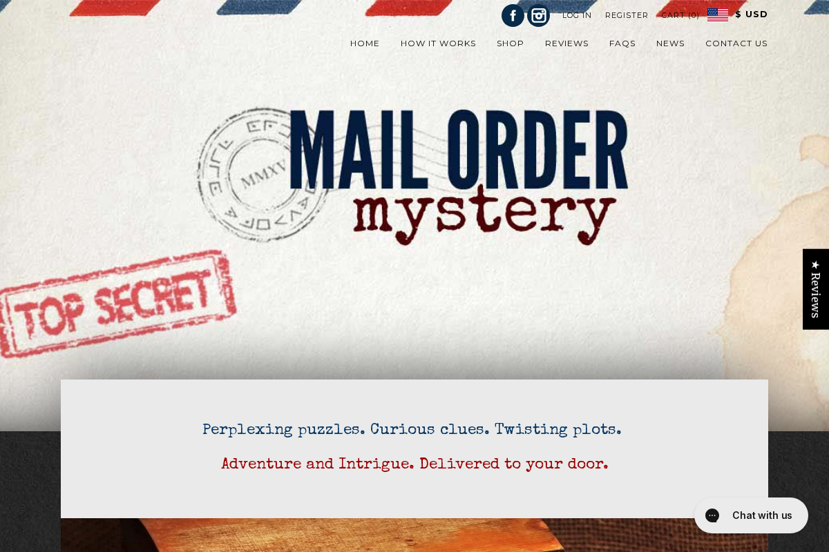 mailordermystery.com homepage screenshot