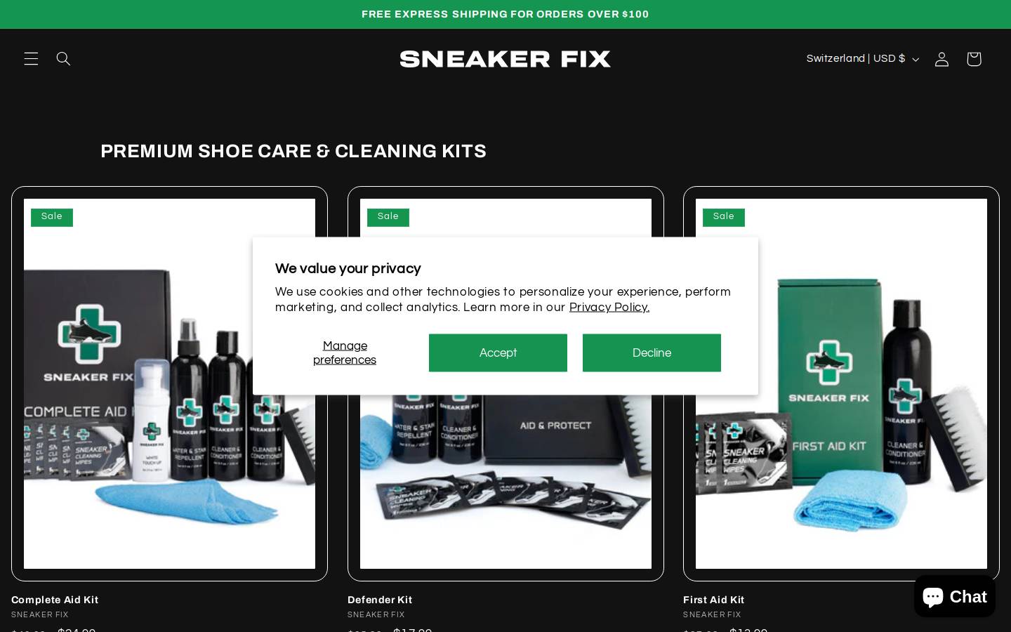mailsneakerfix.com homepage screenshot