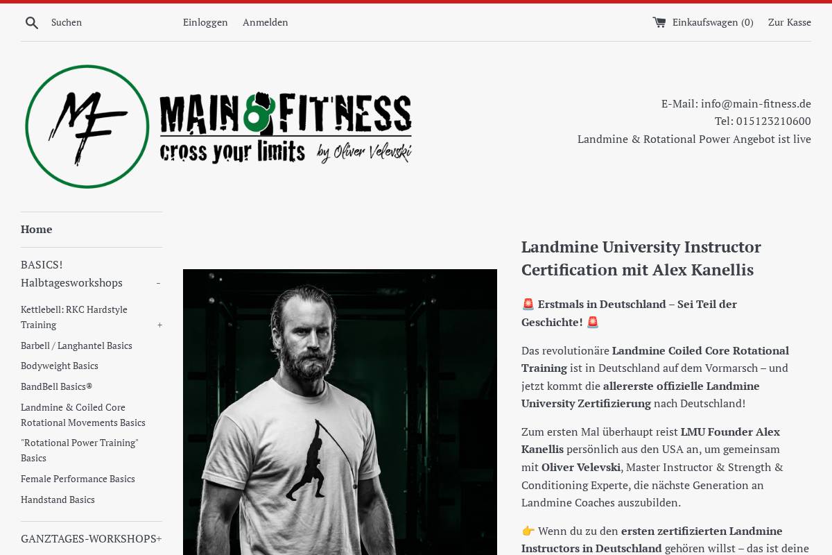 main-fitness.com homepage screenshot