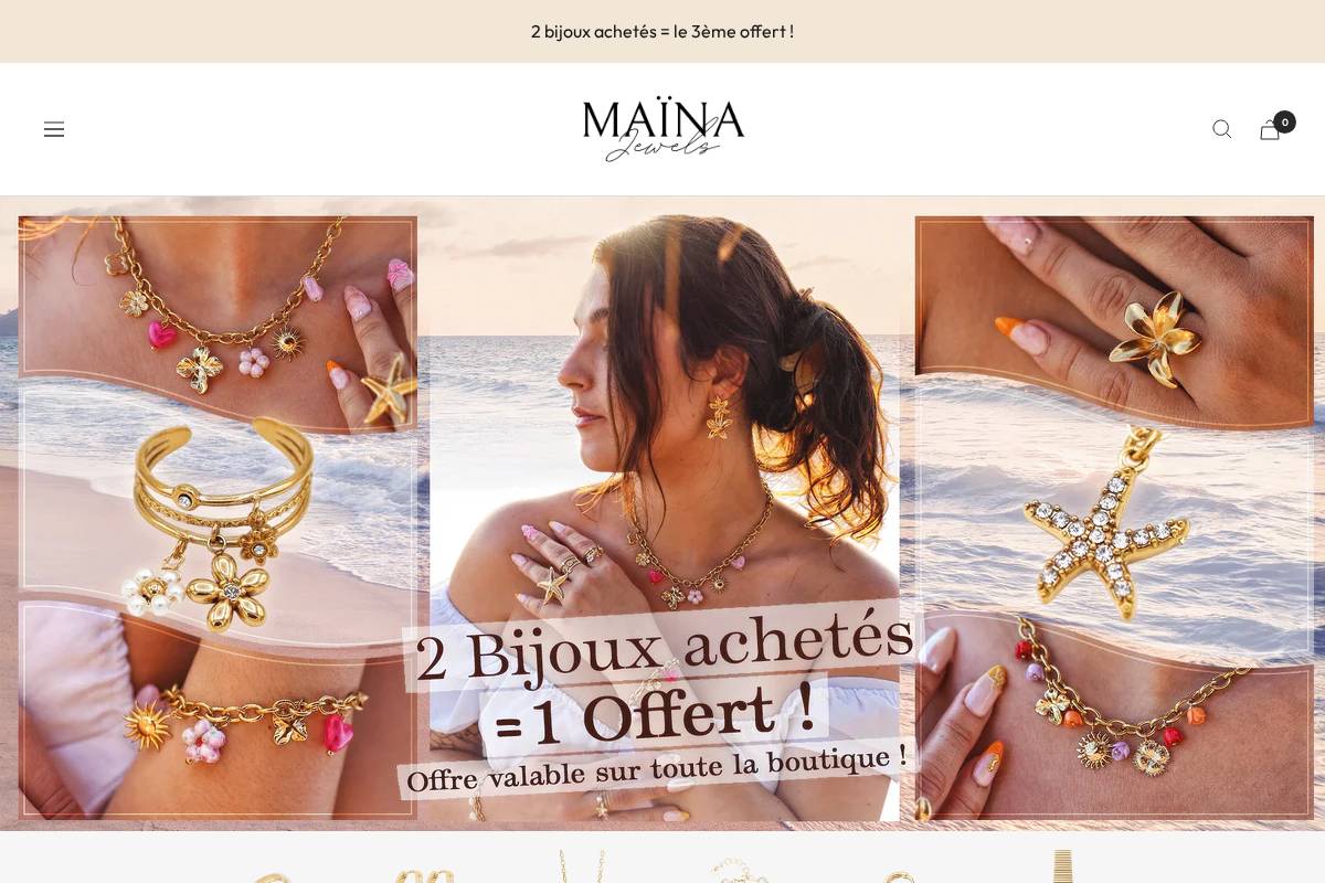 Mainajewels homepage screenshot