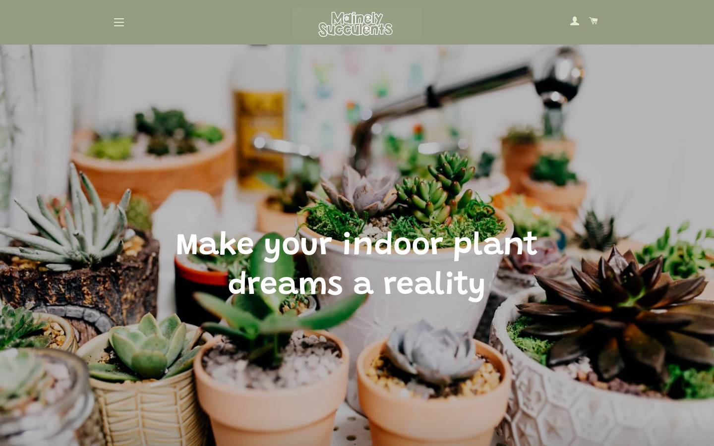 mainely-succulents.com homepage screenshot