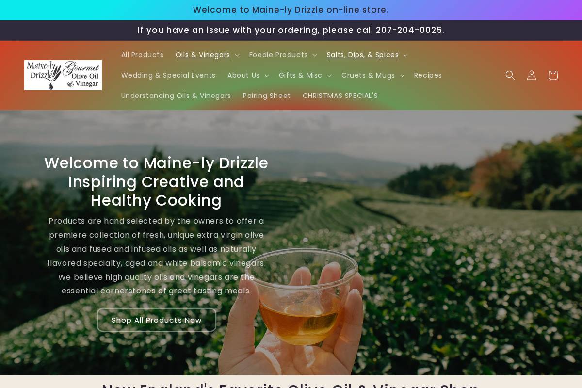 mainelydrizzle.com homepage screenshot