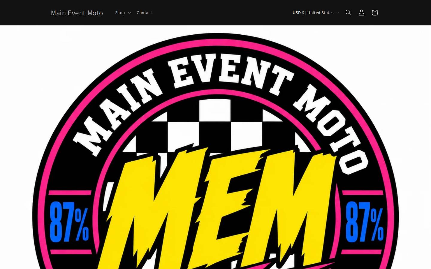 maineventmotomerch.com homepage screenshot