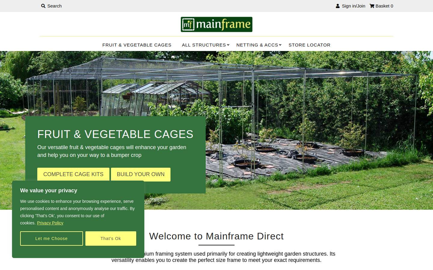 Mainframe Direct homepage screenshot