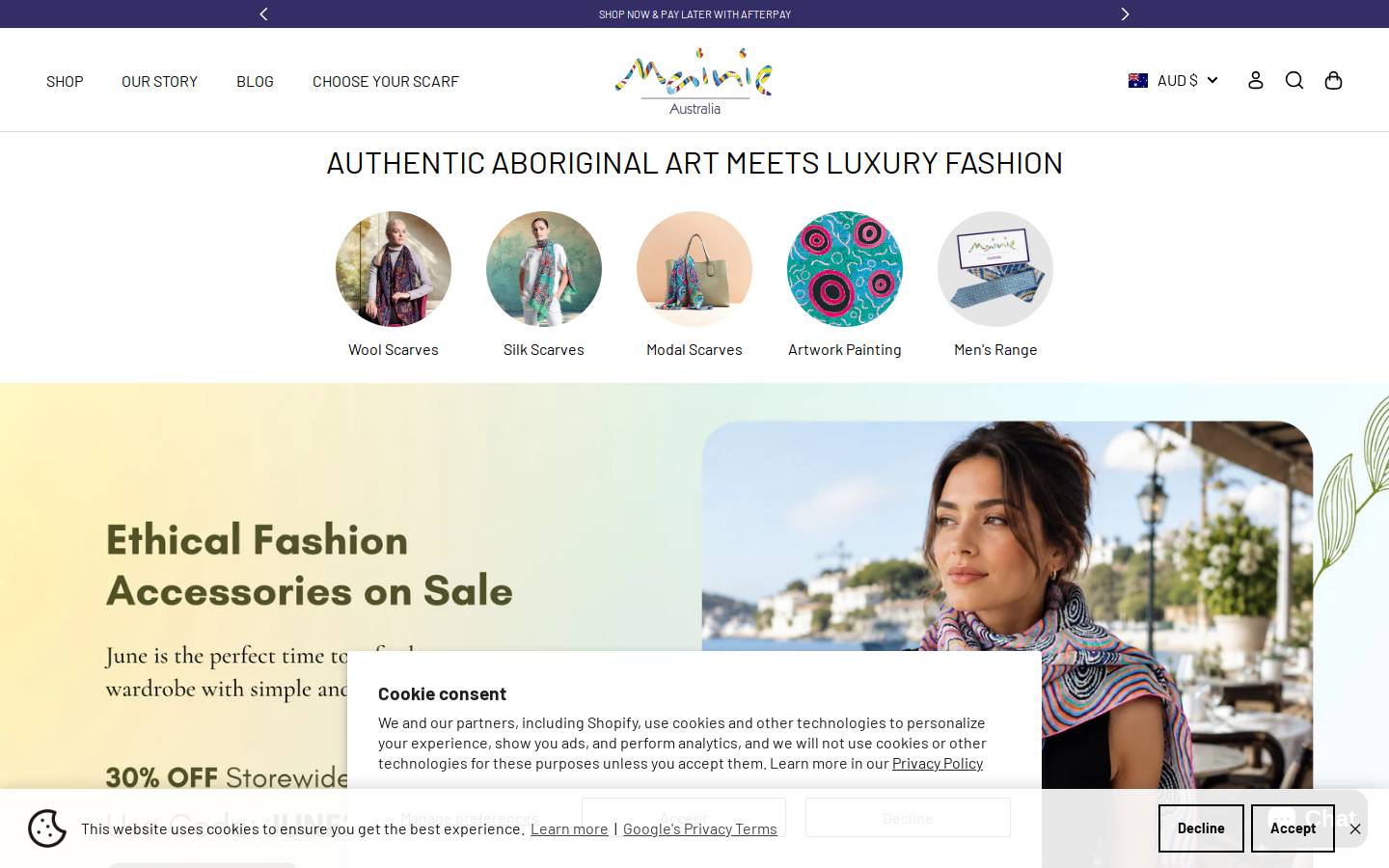 mainie.com.au homepage screenshot