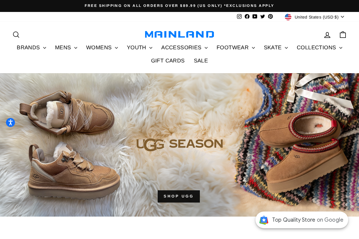 Mainland Skate&Surf homepage screenshot