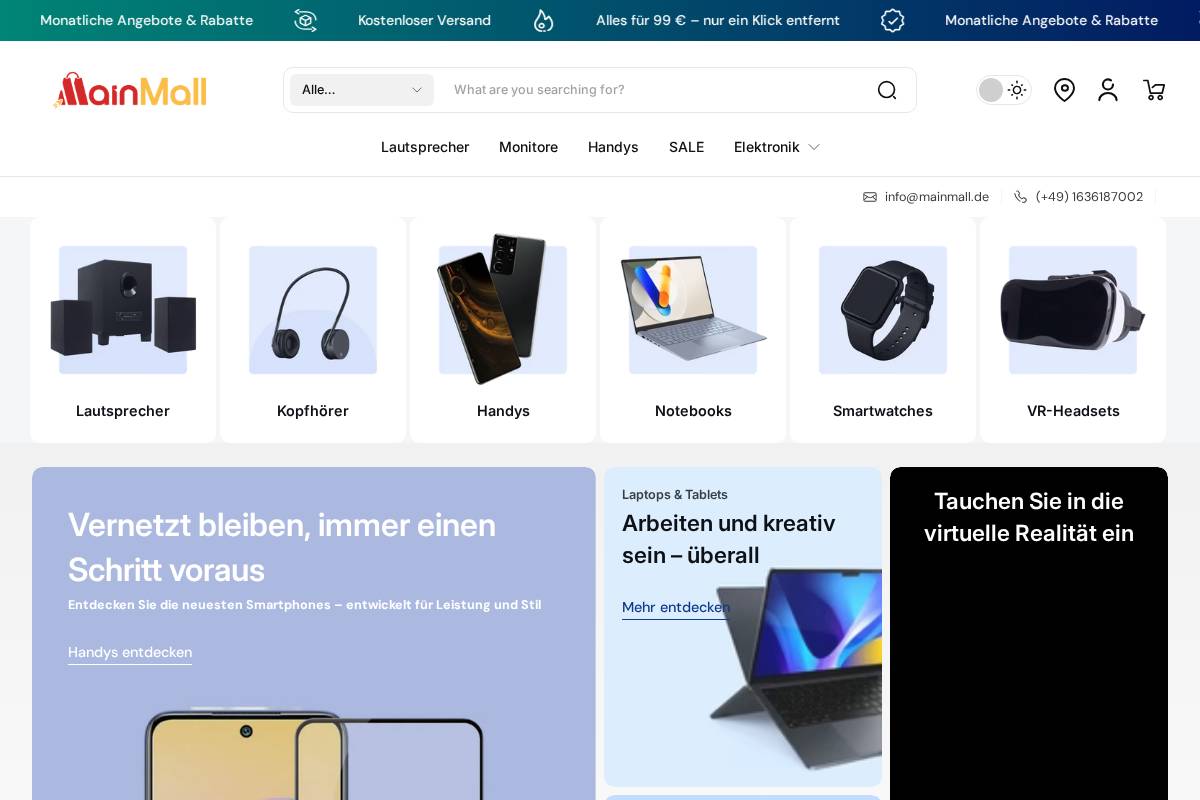 mainmall.de homepage screenshot