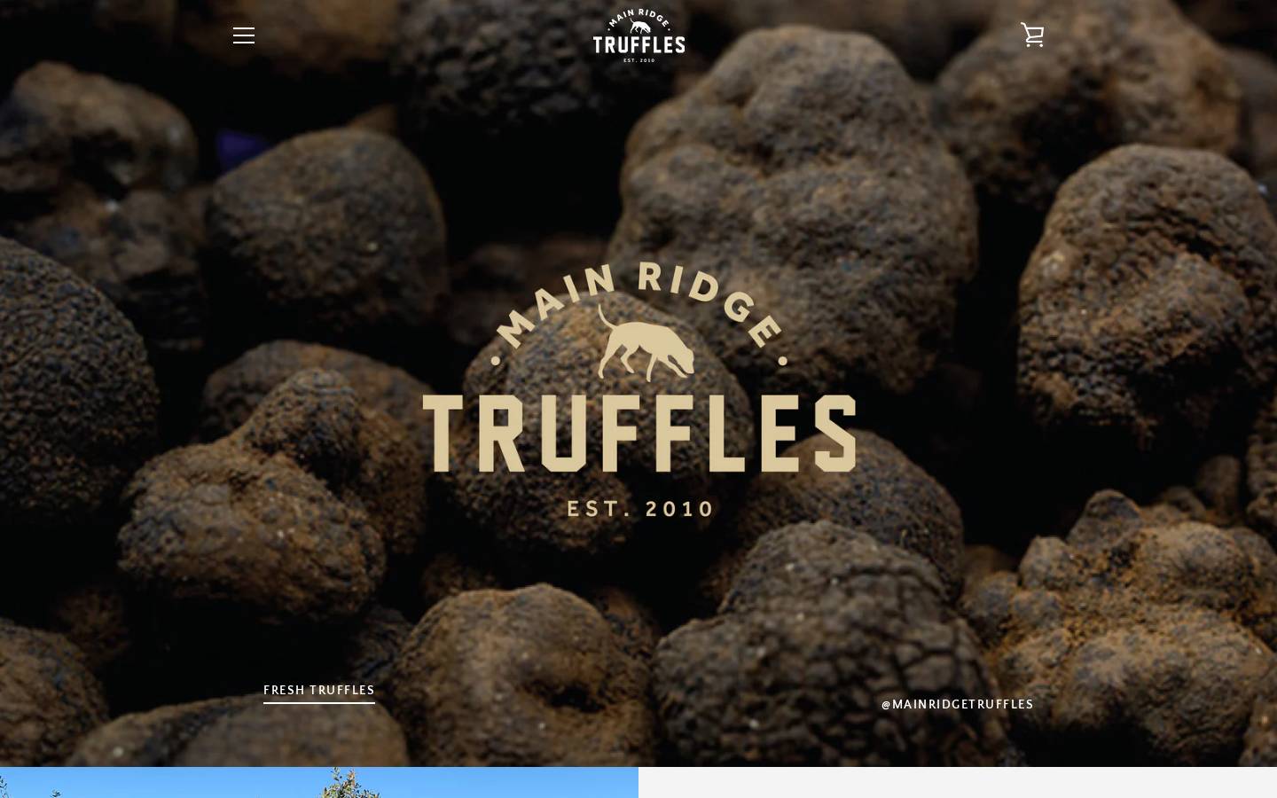mainridgetruffles.com.au homepage screenshot