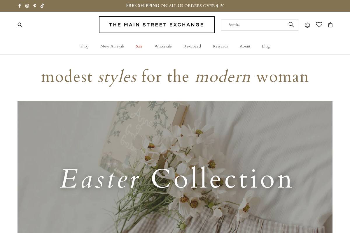 mainstreetexchangeapparel.com homepage screenshot