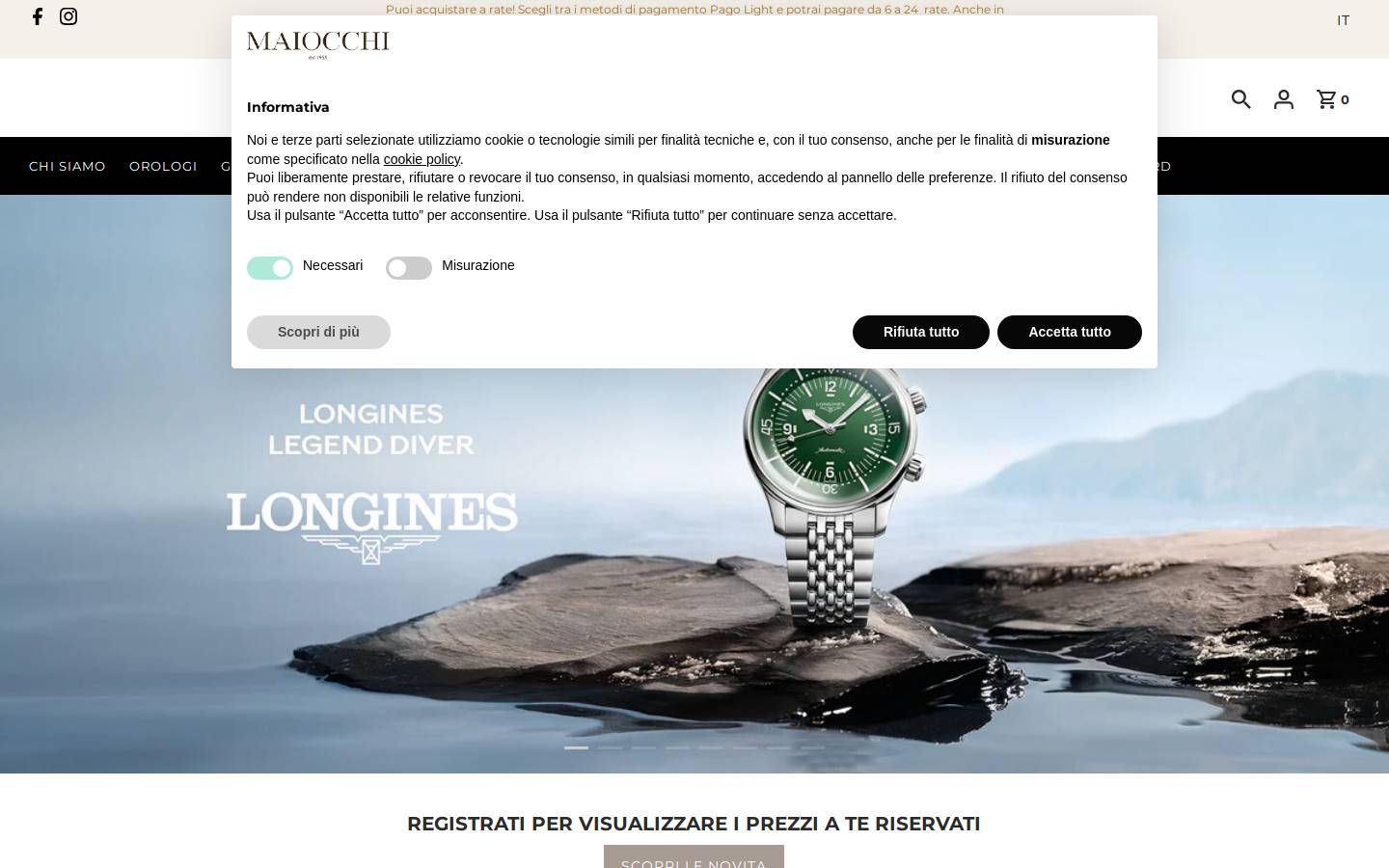 Maiocchi Gioielleria homepage screenshot