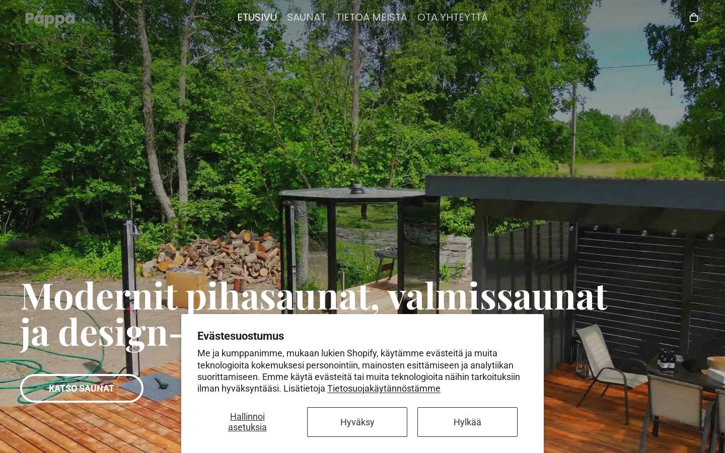 maisemasauna.com homepage screenshot