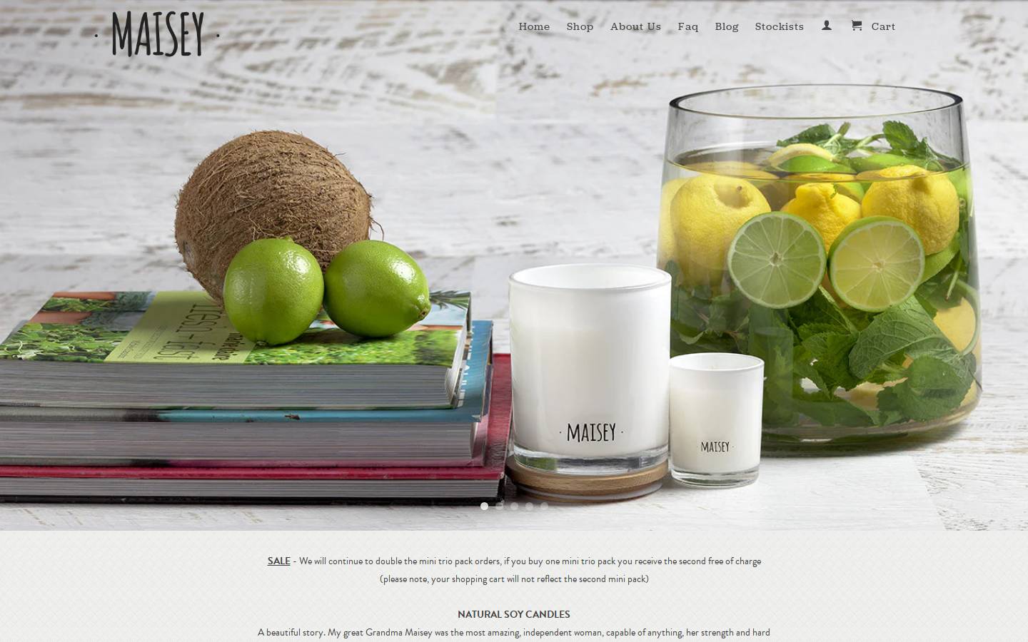 maiseycandle.com.au homepage screenshot