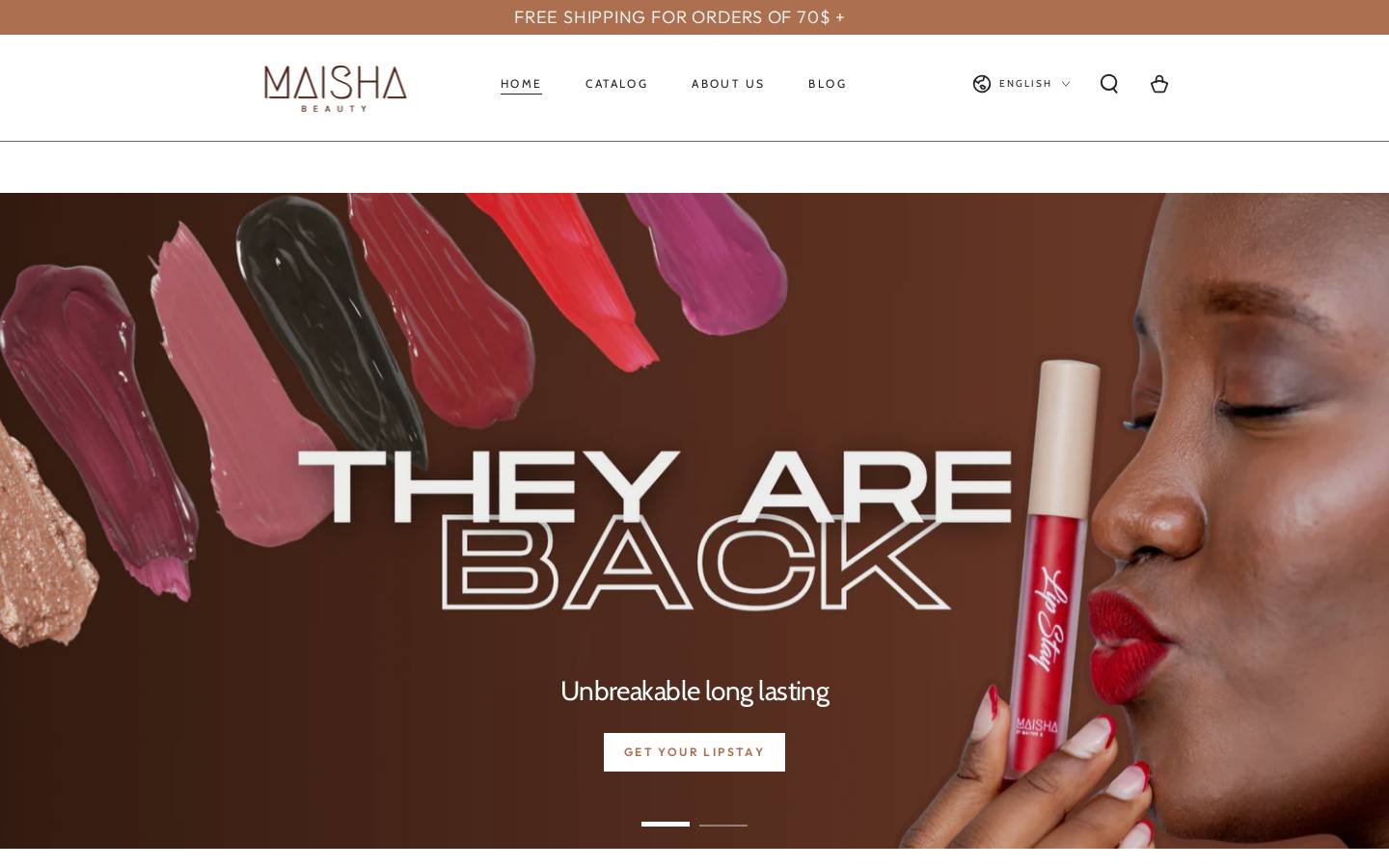 maishabeautyproducts.com homepage screenshot