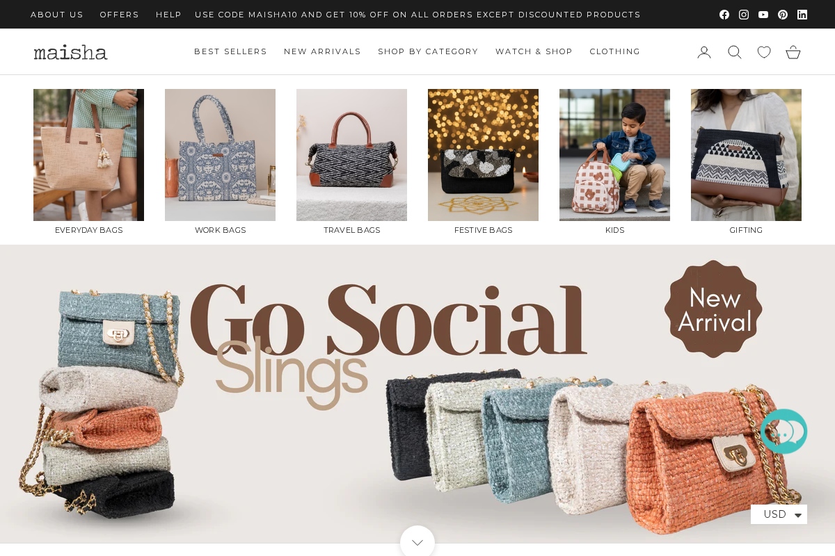 Maisha By Esha homepage screenshot