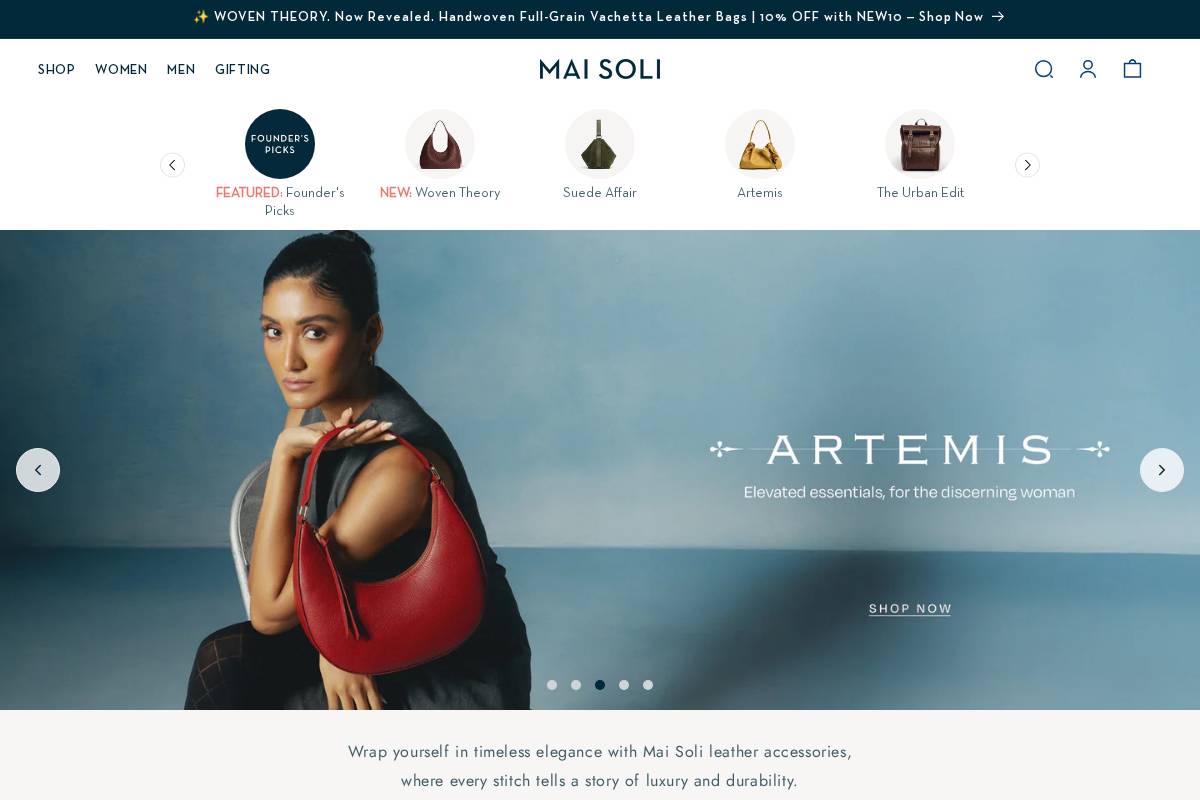 maisoli.in homepage screenshot
